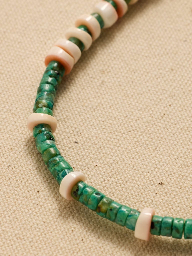 Archive Mixed Green Beaded Necklace