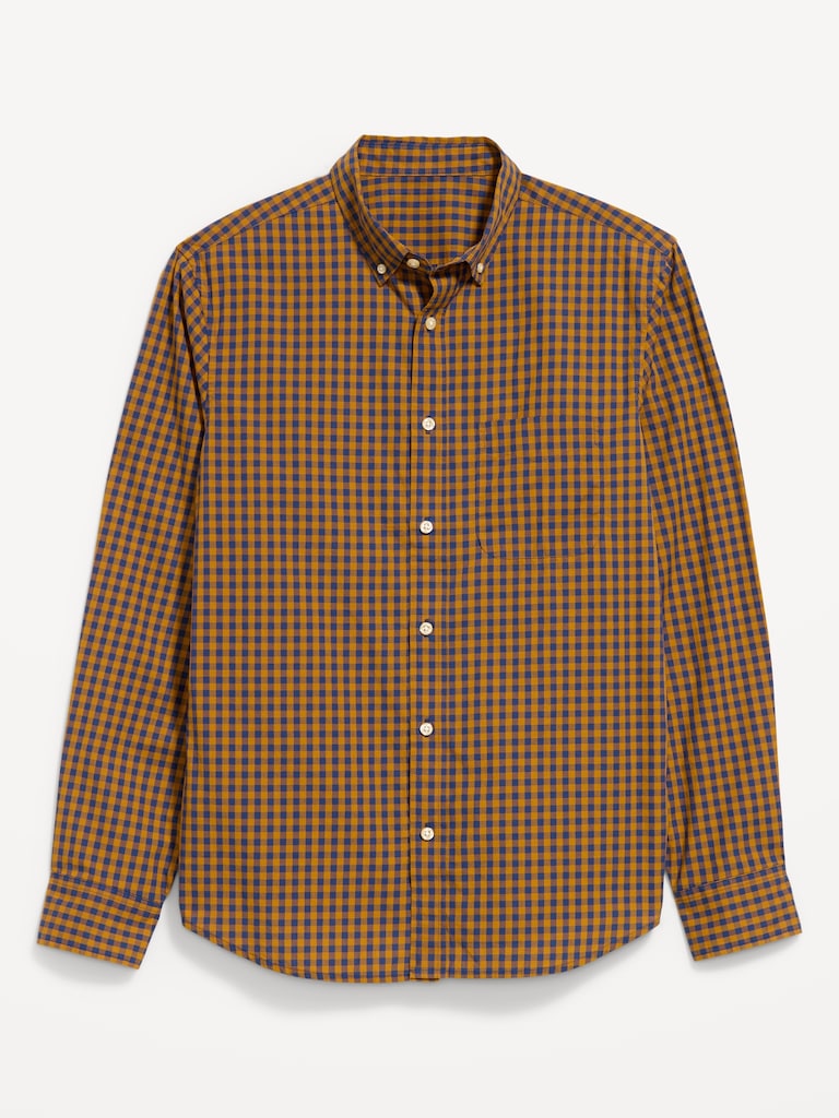 Chemise passe-partout coupe classique en popeline à carreaux