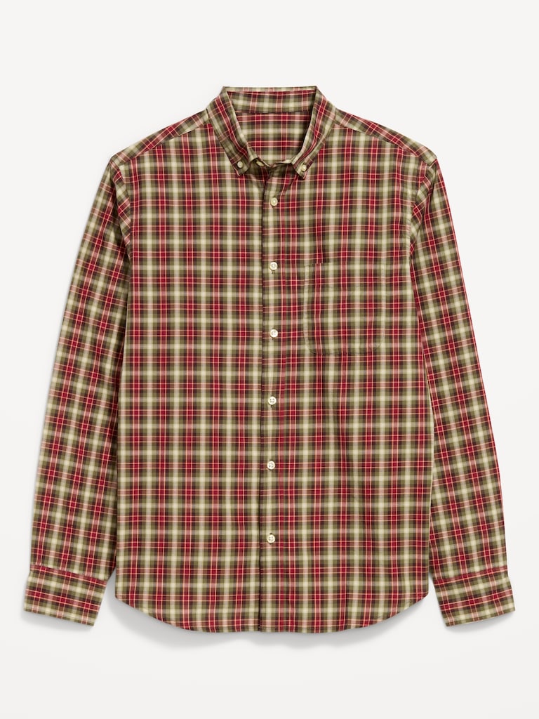 Chemise passe-partout coupe classique en popeline à carreaux