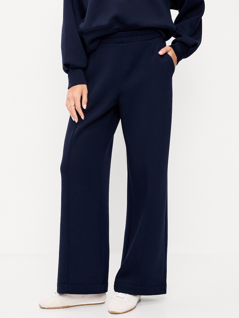 High-Waisted Bounce Fleece Wide-Leg Sweatpants