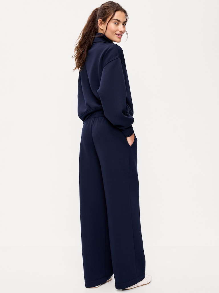 High-Waisted Bounce Fleece Wide-Leg Sweatpants