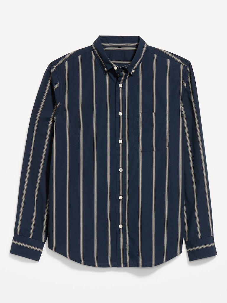 Chemise passe-partout coupe classique en popeline à rayures