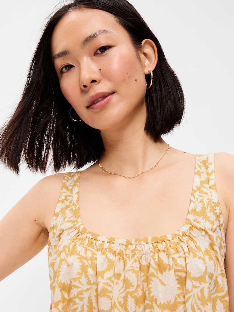 Sleeveless Scoop-Neck Mini Swing Dress