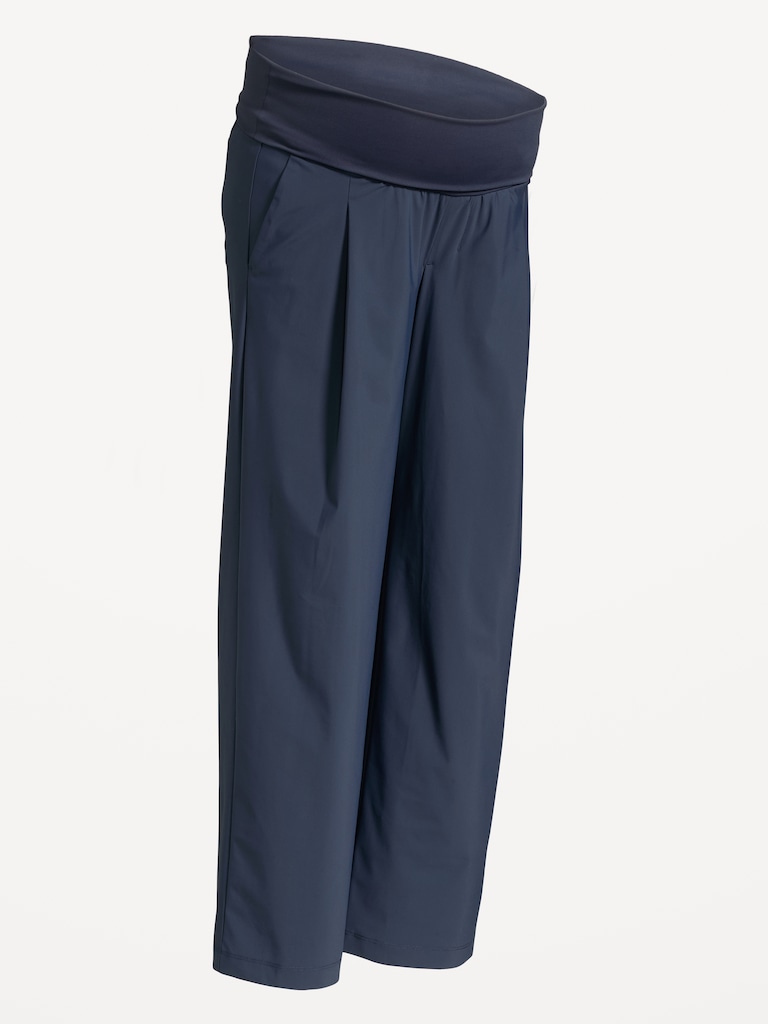 Maternity Rollover-Waist SleekTech Trouser Pants