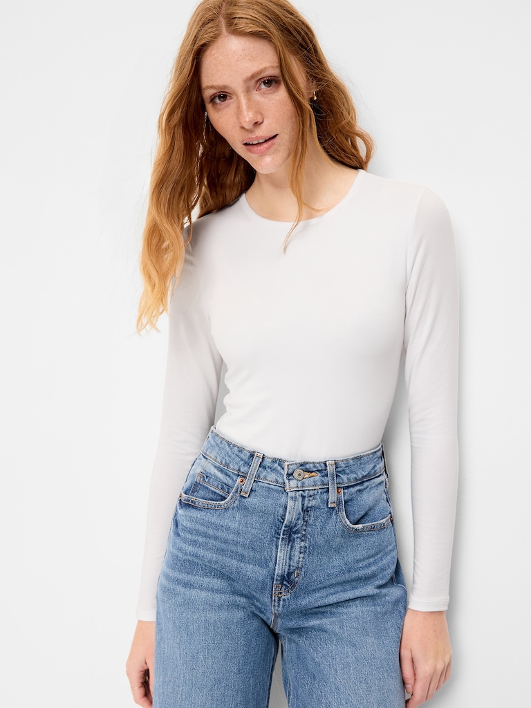 Long-Sleeve Crew-Neck Bodysuit