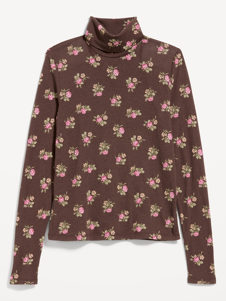 Slim-Fit Printed Turtleneck