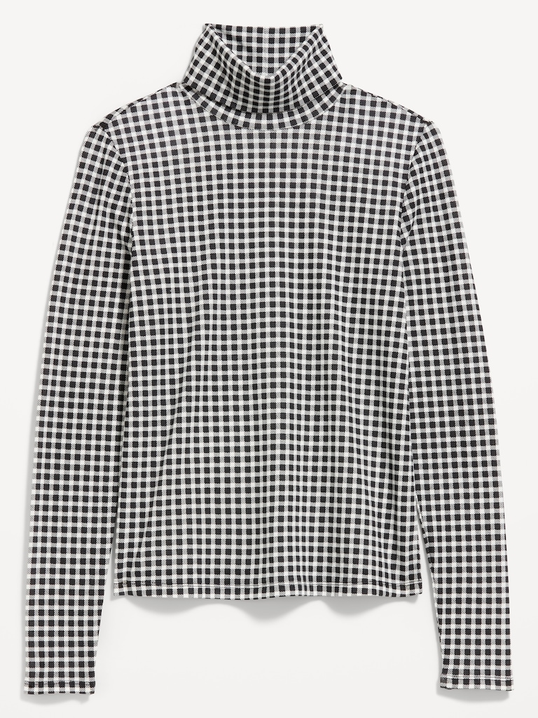 Slim-Fit Printed Turtleneck