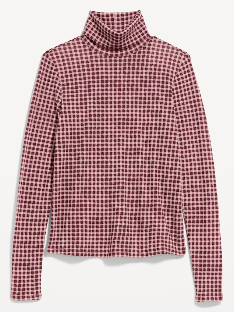 Slim-Fit Printed Turtleneck