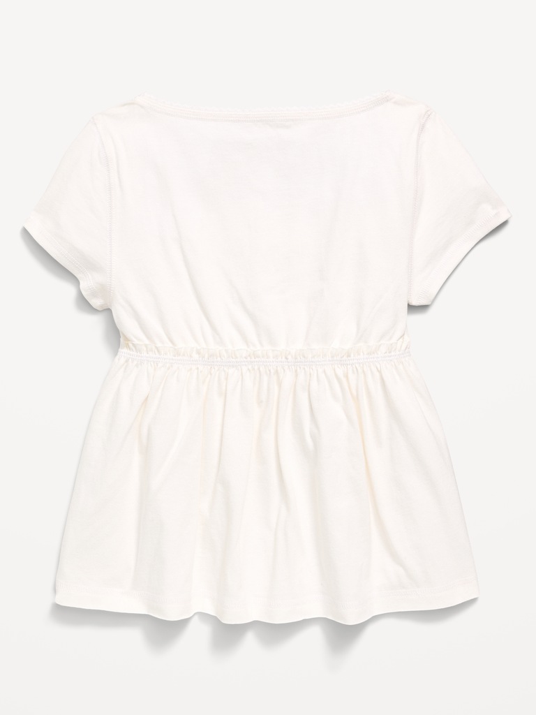 Short-Sleeve Henley Top for Girls