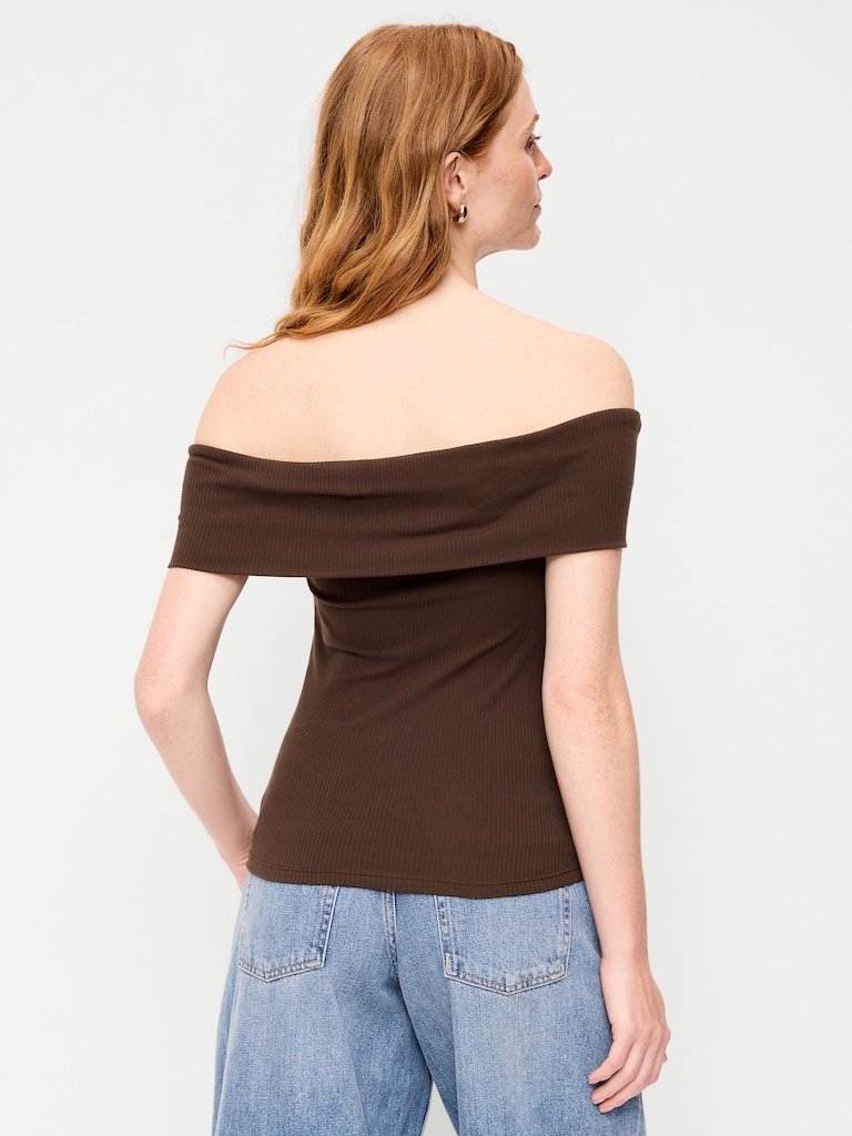 Off-The-Shoulder Fitted Top
