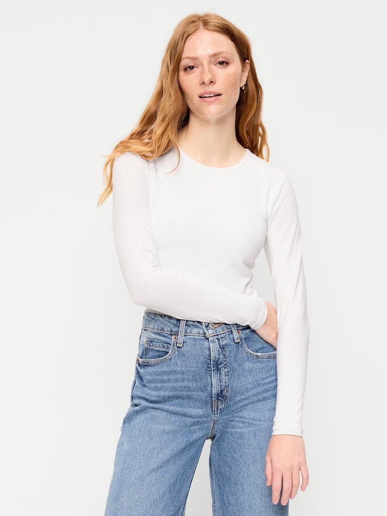 Long-Sleeve Crew-Neck Bodysuit
