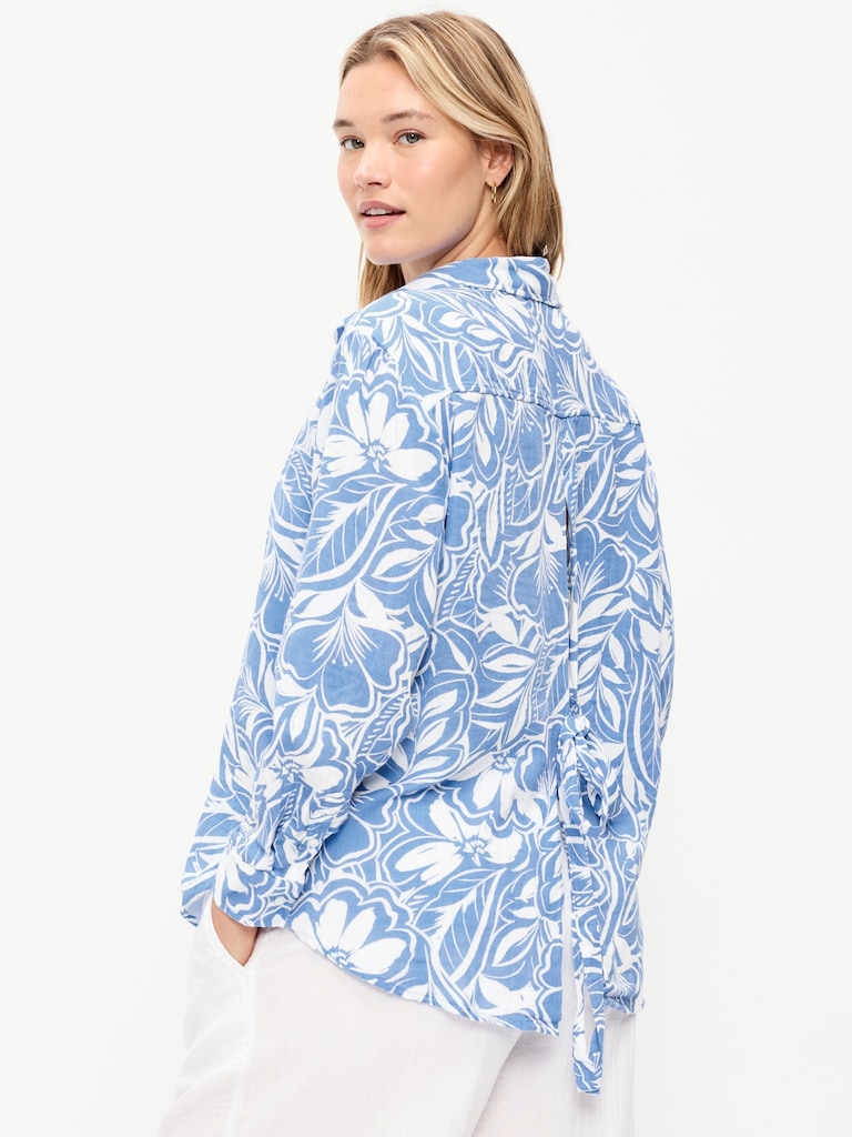 Open-Back Button-Down Shirt