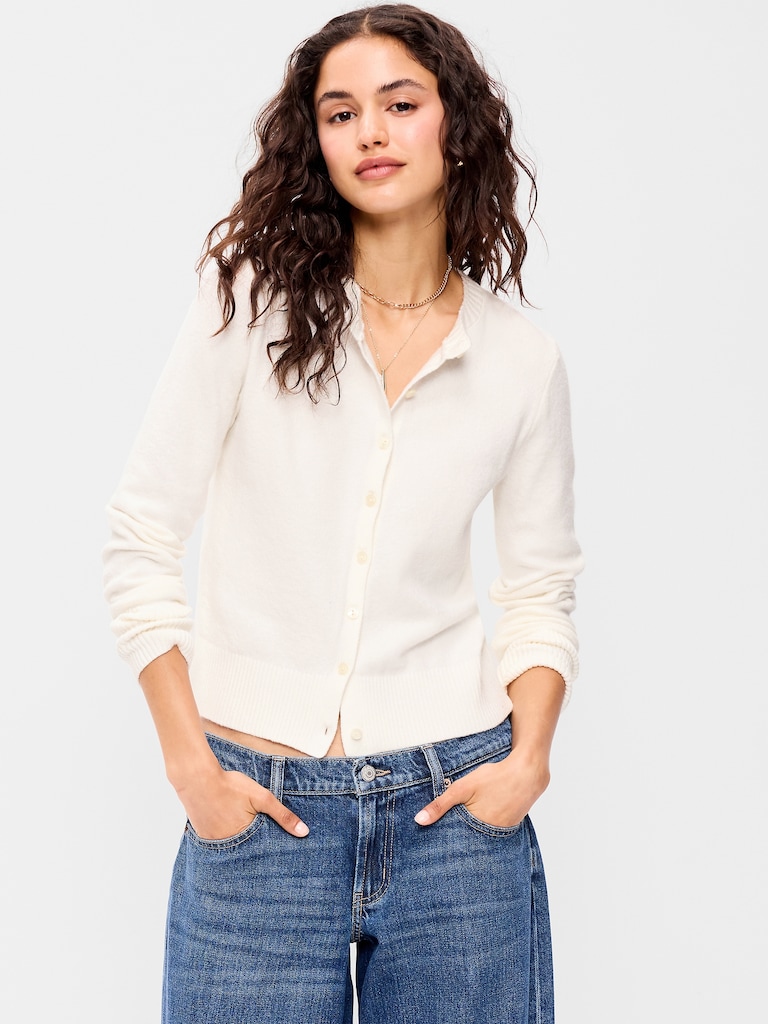 SoSoft Lite Cropped Crew-Neck Cardigan