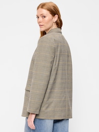Oversized Twill Double-Breasted Blazer