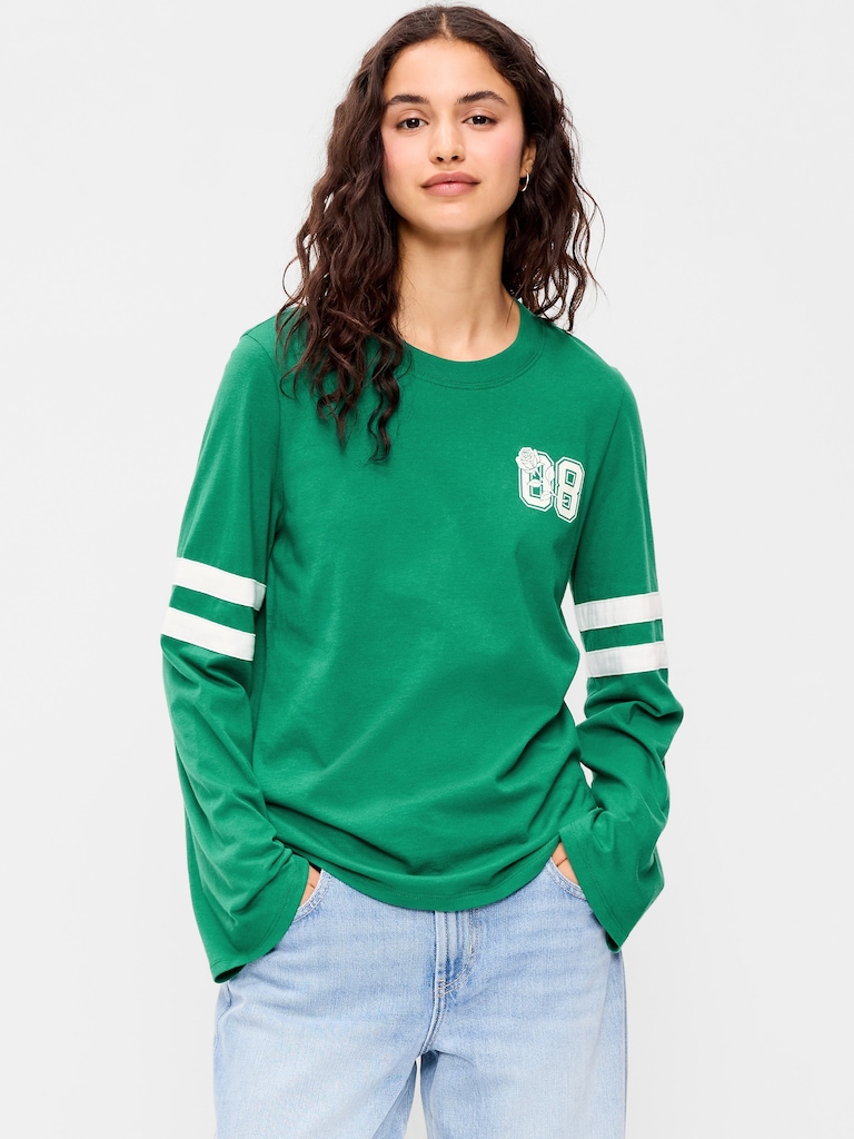 T-shirt passe-partout à imprimé à manches longues