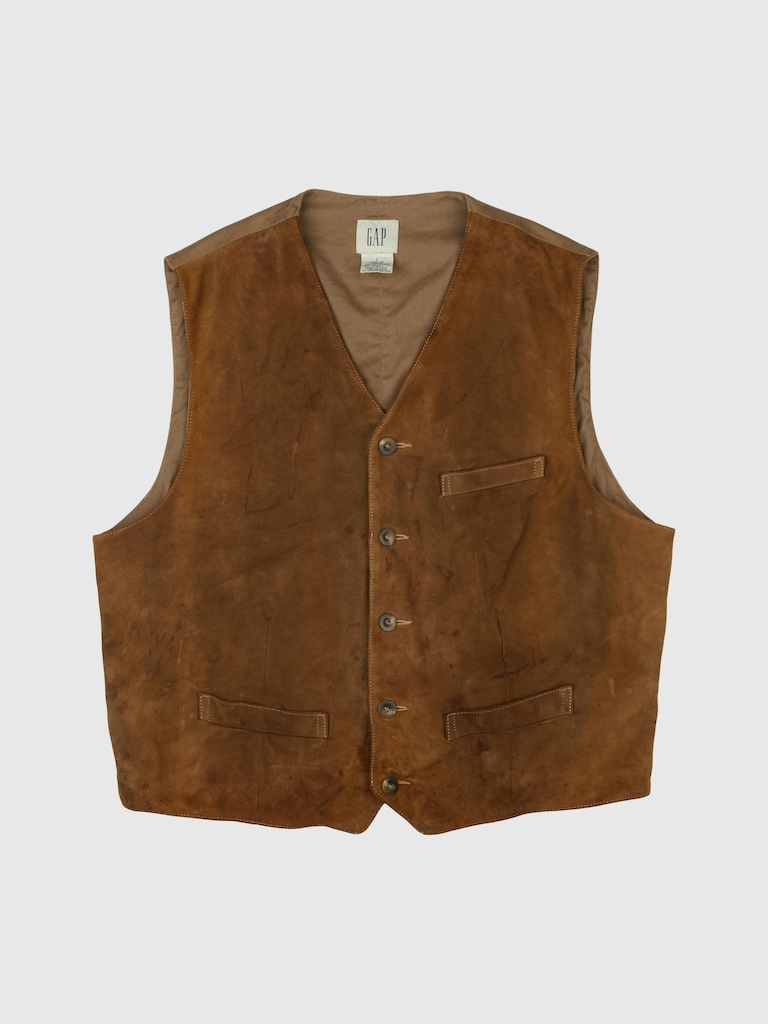 GapVintage Mens 90s Leather Vest - L
