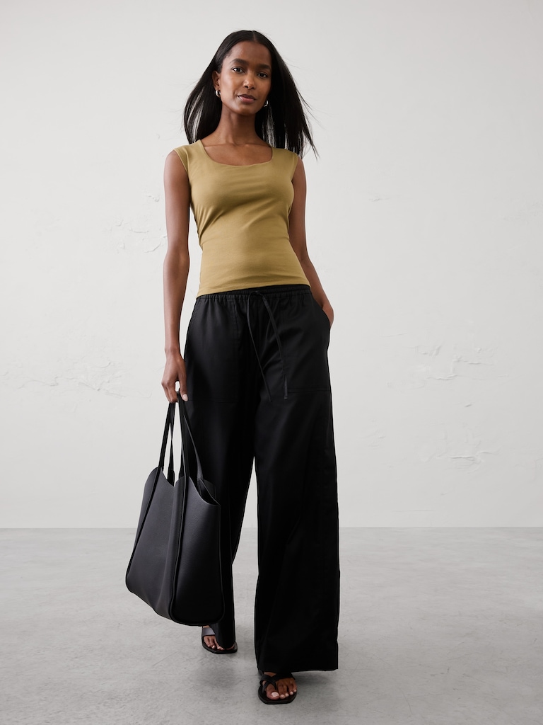 Soft Stretch Scoop-Neck Top