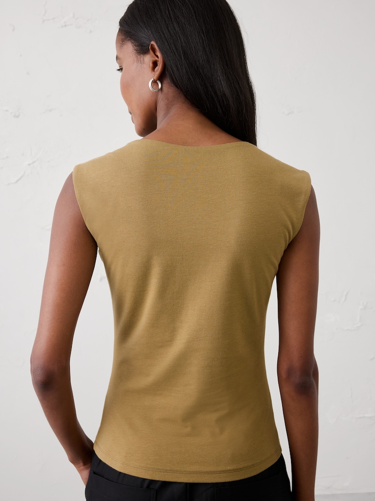 Soft Stretch Scoop-Neck Top