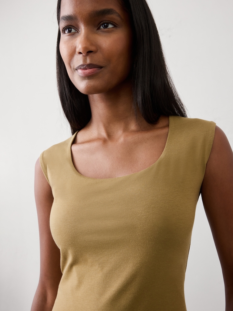 Soft Stretch Scoop-Neck Top