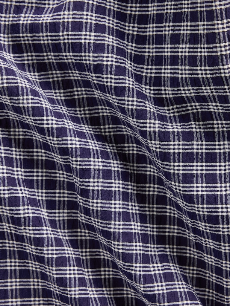 Seersucker Plaid Oversized Shirt