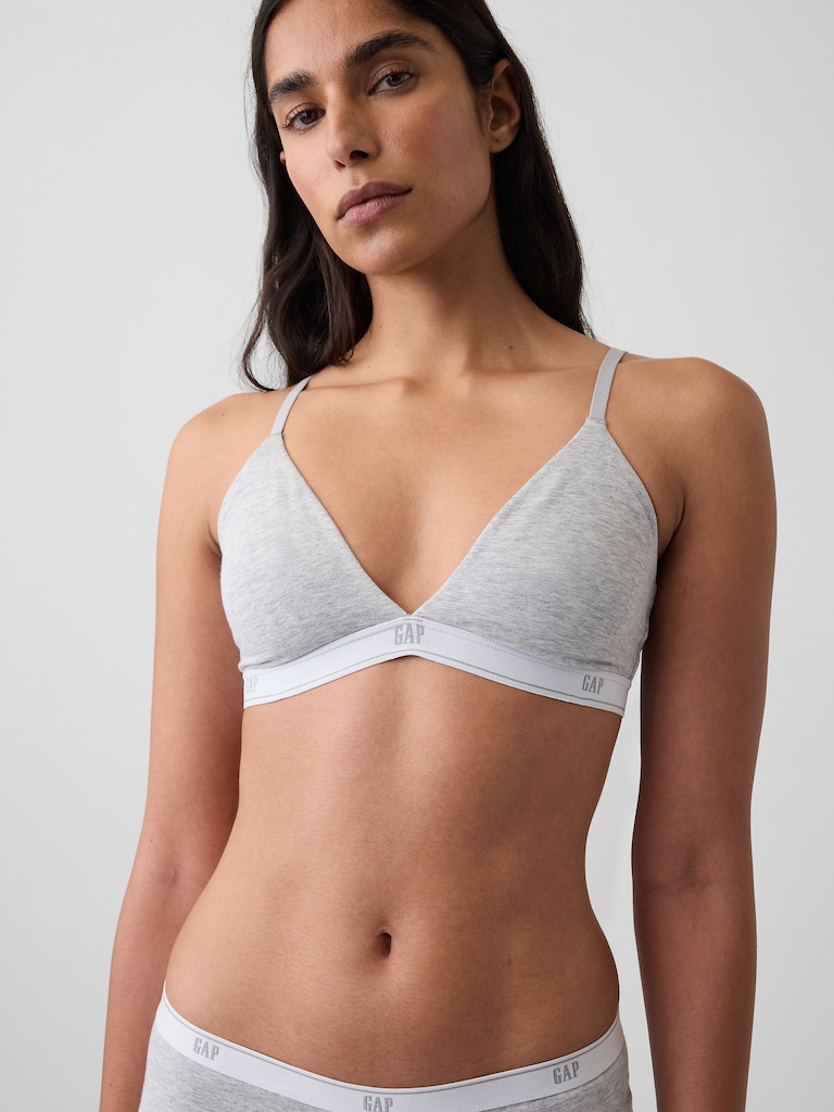 SoftMade Organic Stretch Cotton Logo Triangle Bra