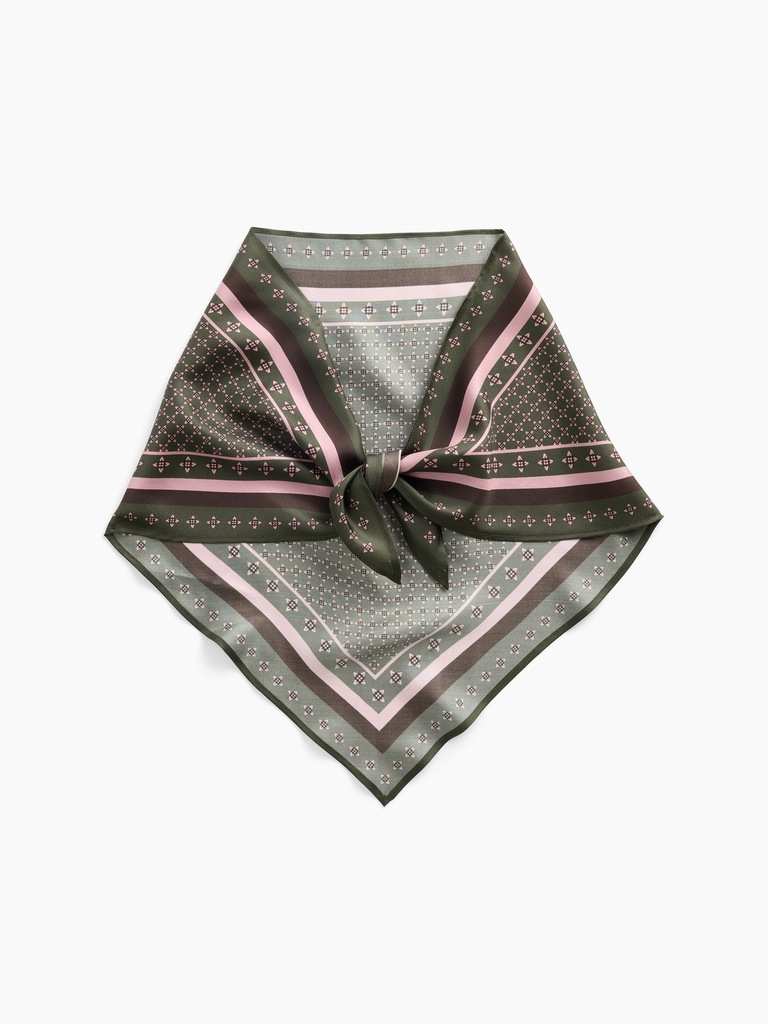 100% Silk Oversized Triangle Bandana Scarf