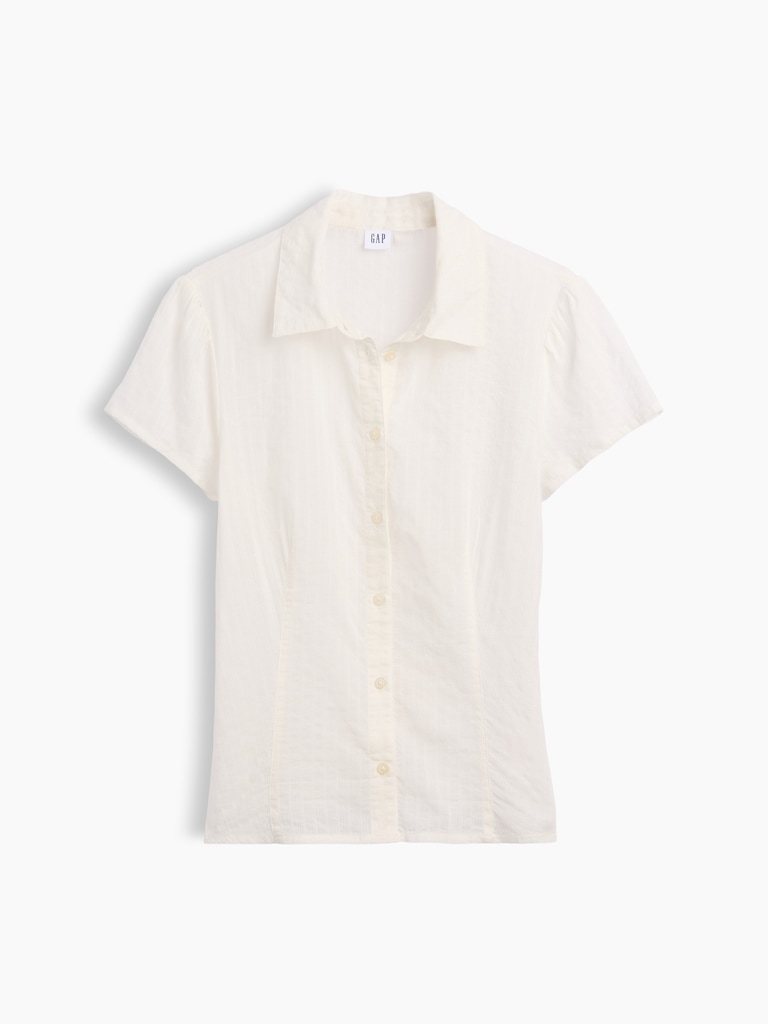 Fitted Cap-Sleeve Shirt