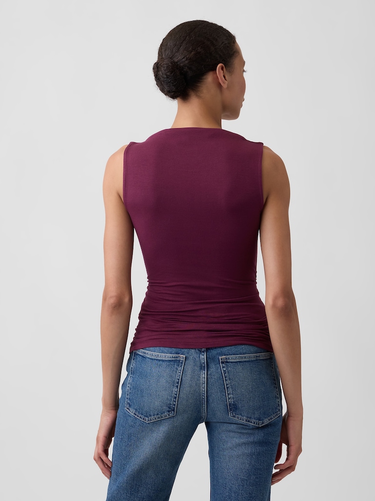 Sleeveless Cowl-Neck Top