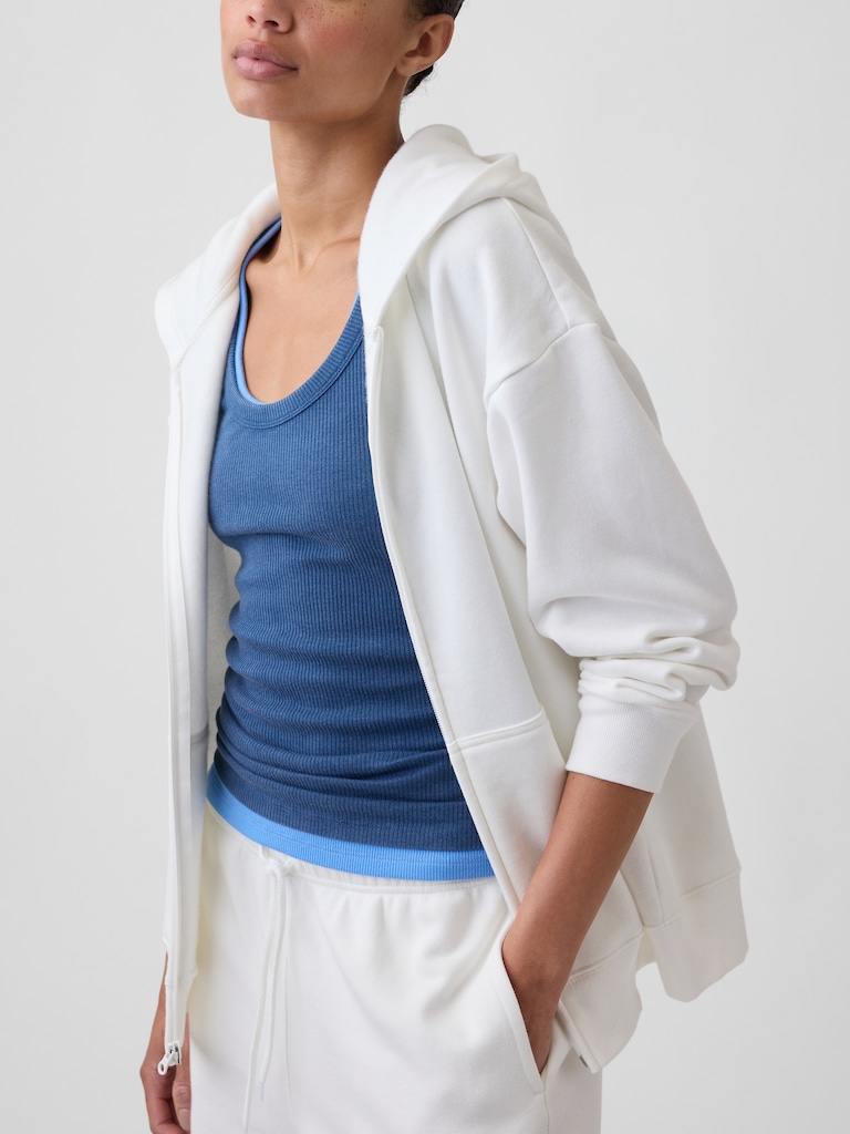 Oversized Fleece Zip Hoodie