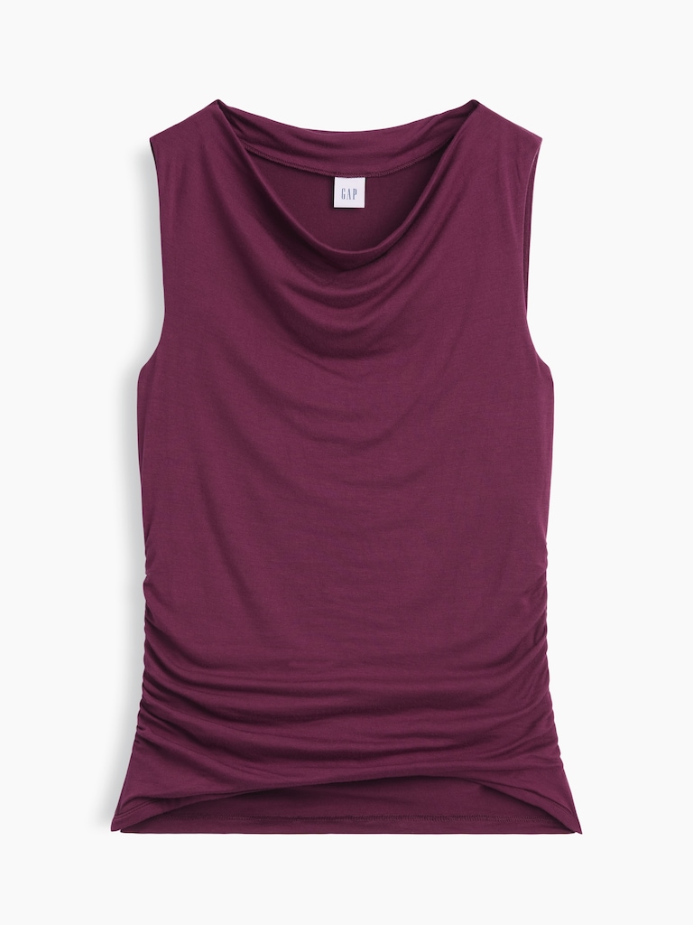 Sleeveless Cowl-Neck Top