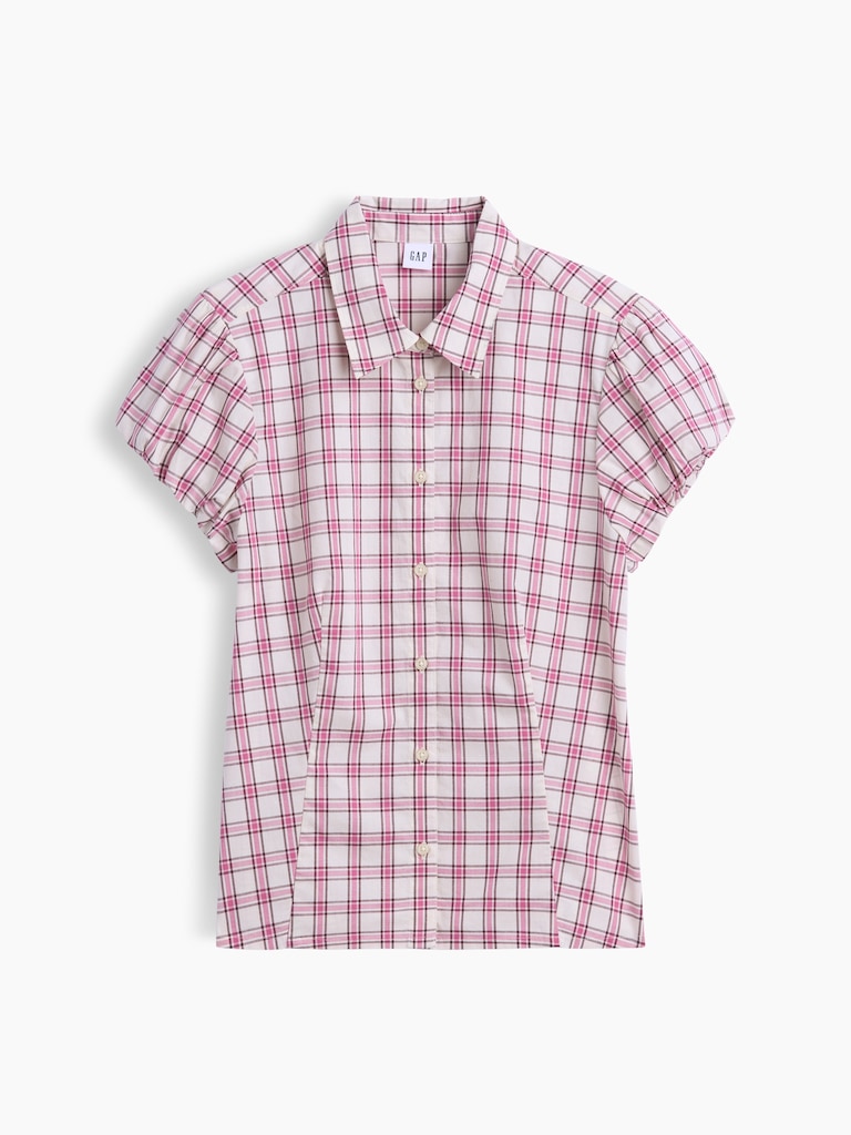 Poplin Puff Sleeve Shirt