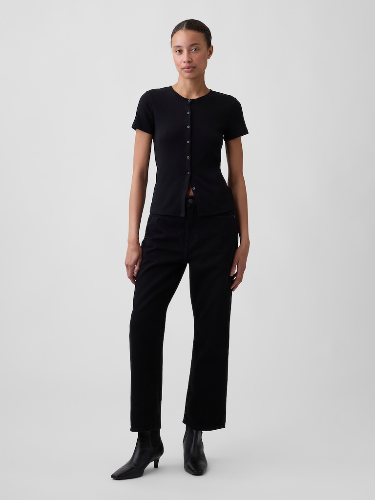 Low Slung SuperSoft Relaxed Straight Crop Jeans