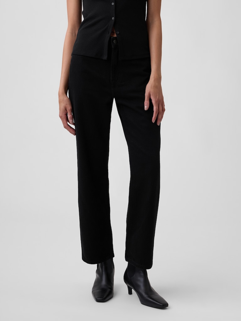Low Slung SuperSoft Relaxed Straight Crop Jeans