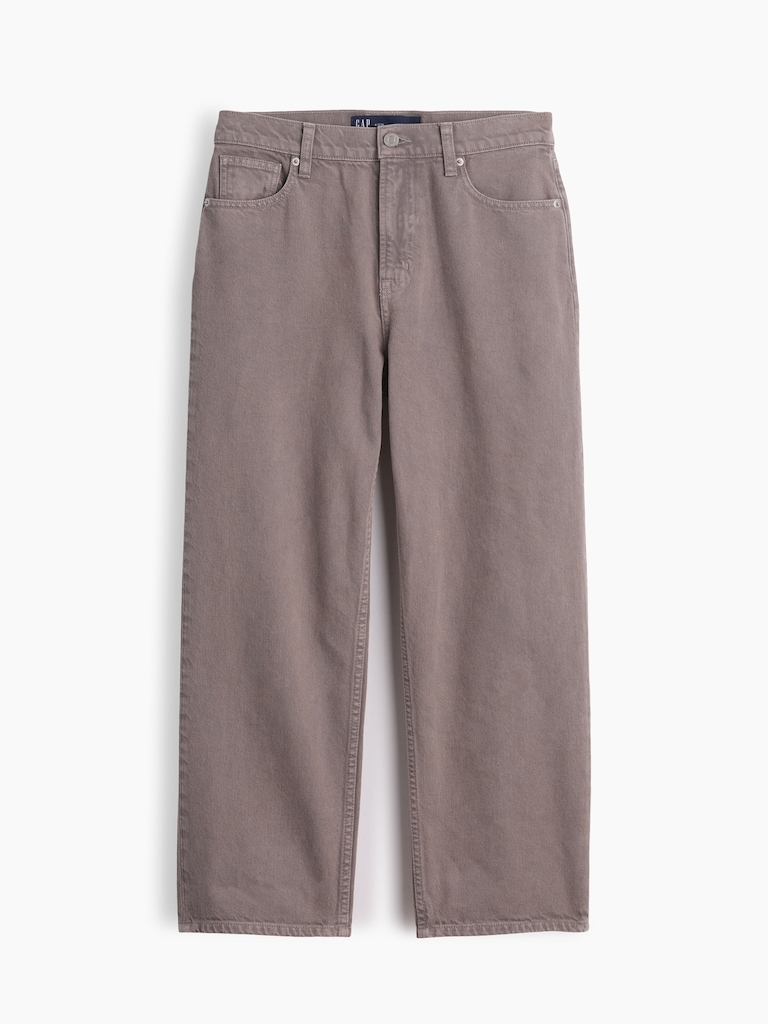 Low Slung Relaxed Straight Crop Jeans