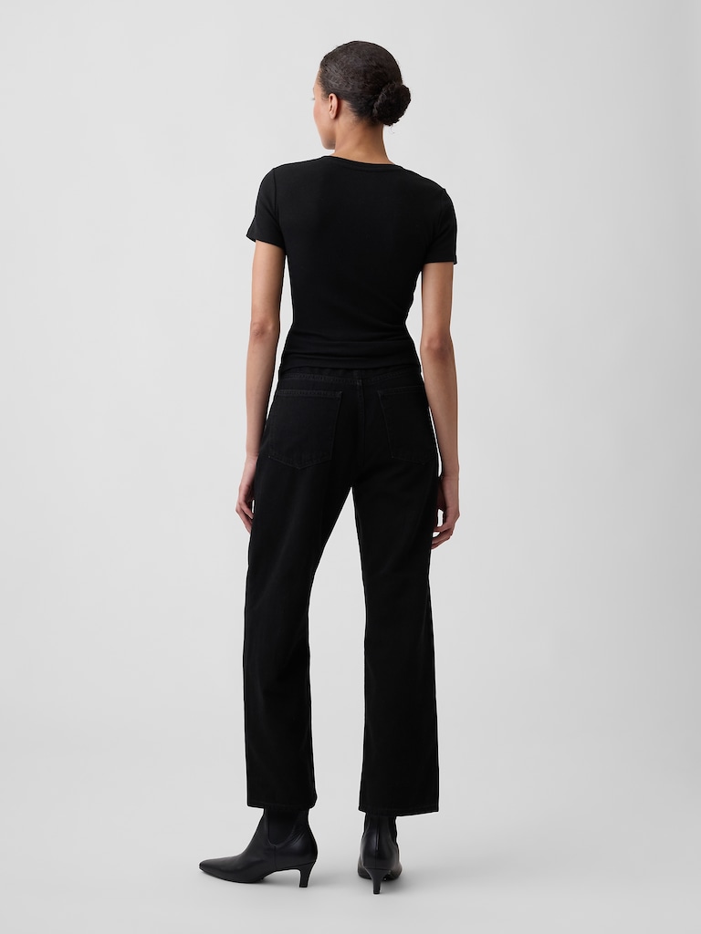 Low Slung SuperSoft Relaxed Straight Crop Jeans
