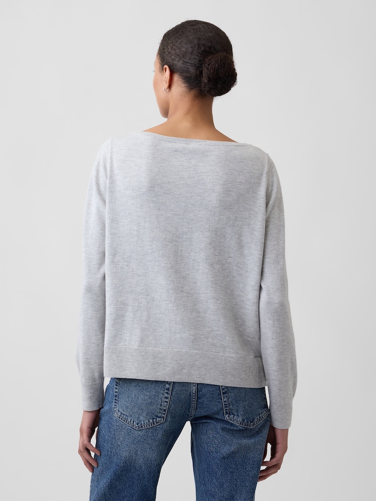 Relaxed Jersey Boatneck Sweater