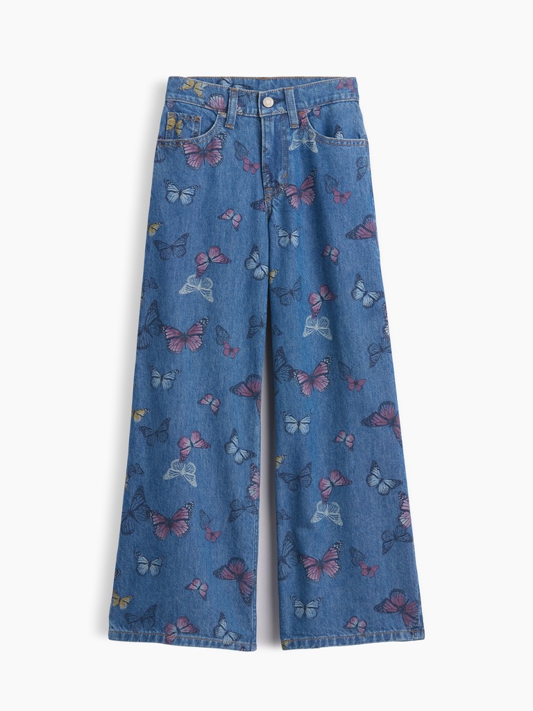 Kids Low Rise Print Baggy Jeans