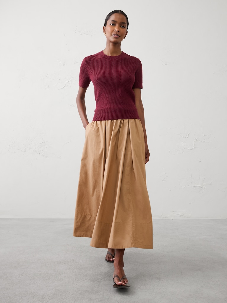 Cotton Ribbed Textured Sweater