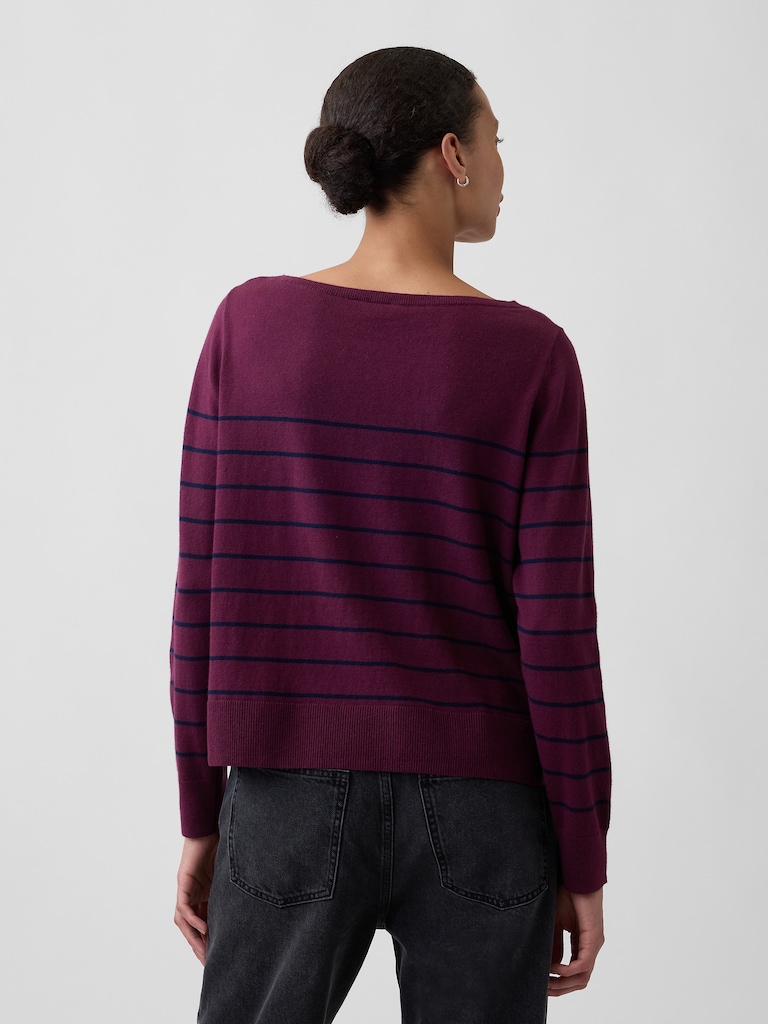 Relaxed Jersey Boatneck Sweater