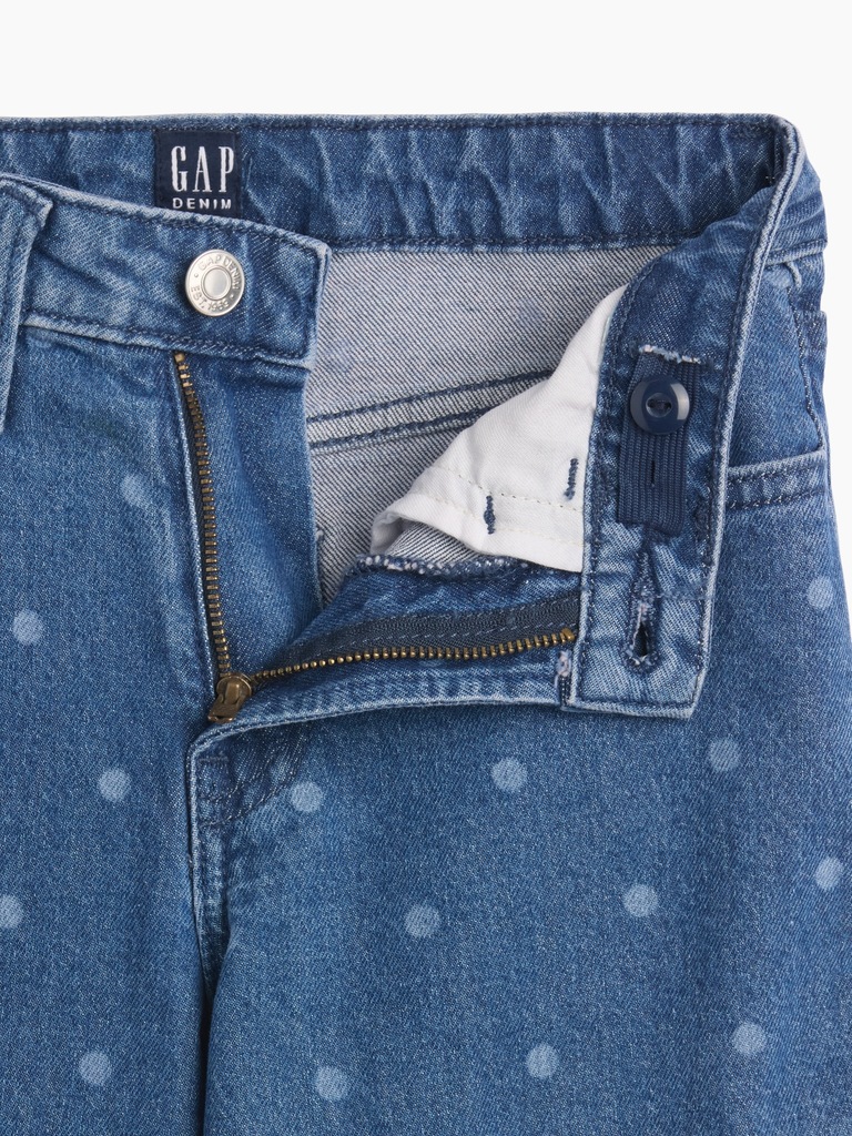 Kids High Rise Wide-Leg Ankle Jeans