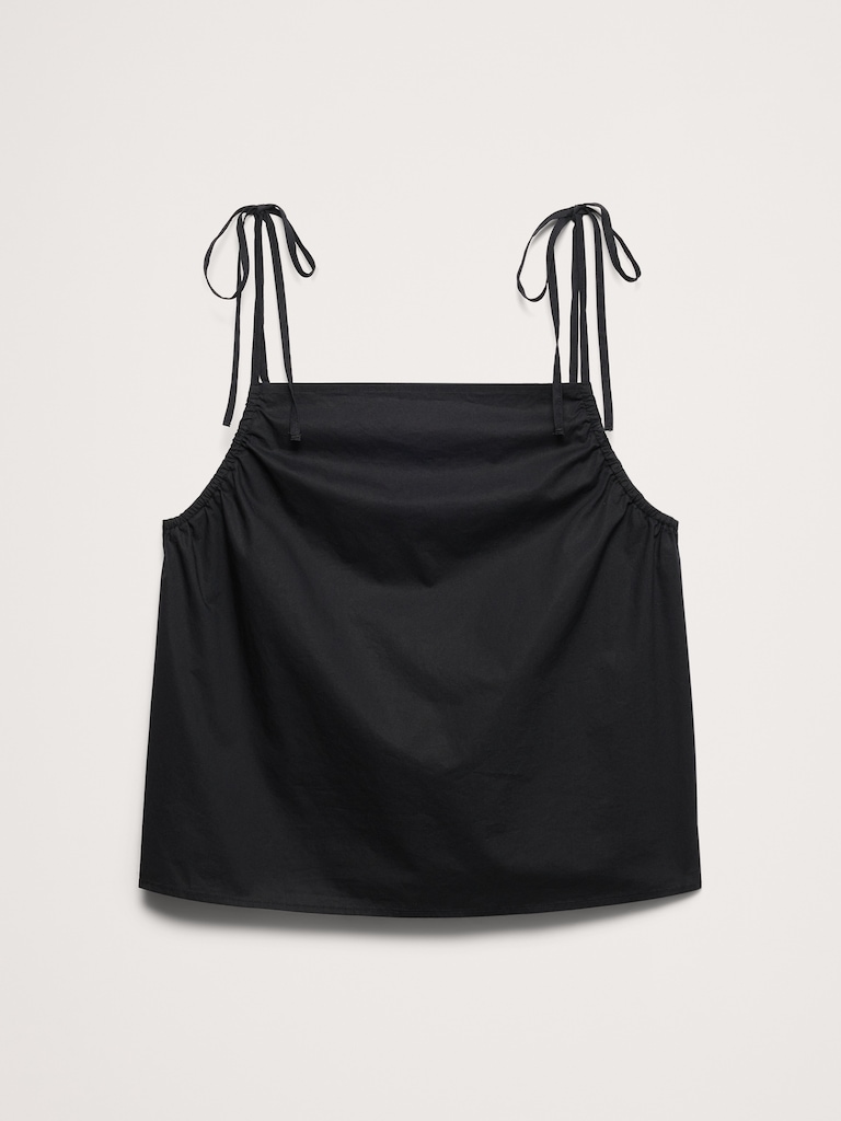 Cotton Poplin Tie-Strap Tank