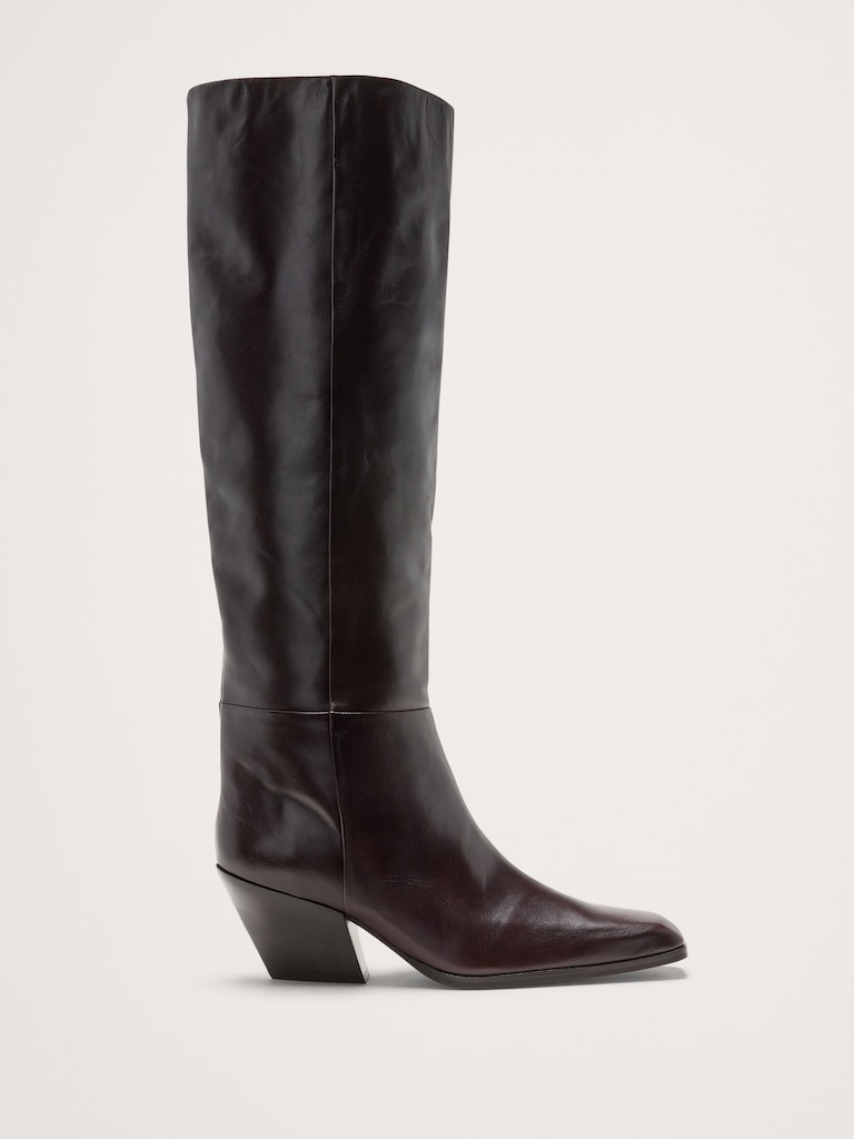 Bottes hauteur genou en cuir italien