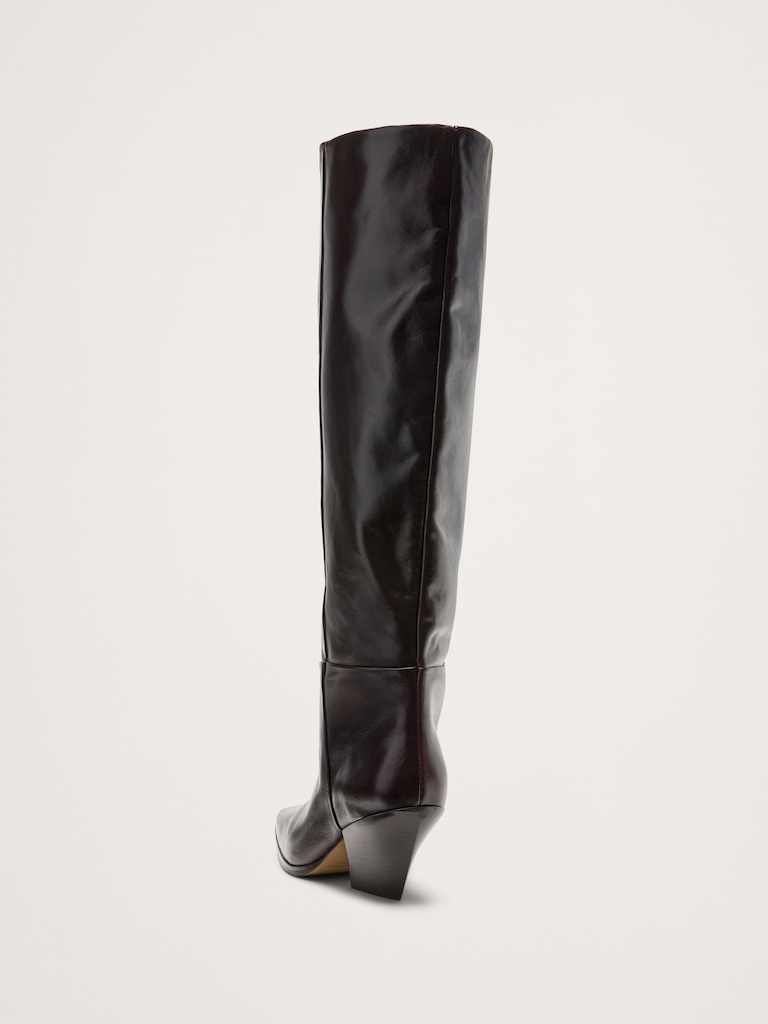 Bottes hauteur genou en cuir italien