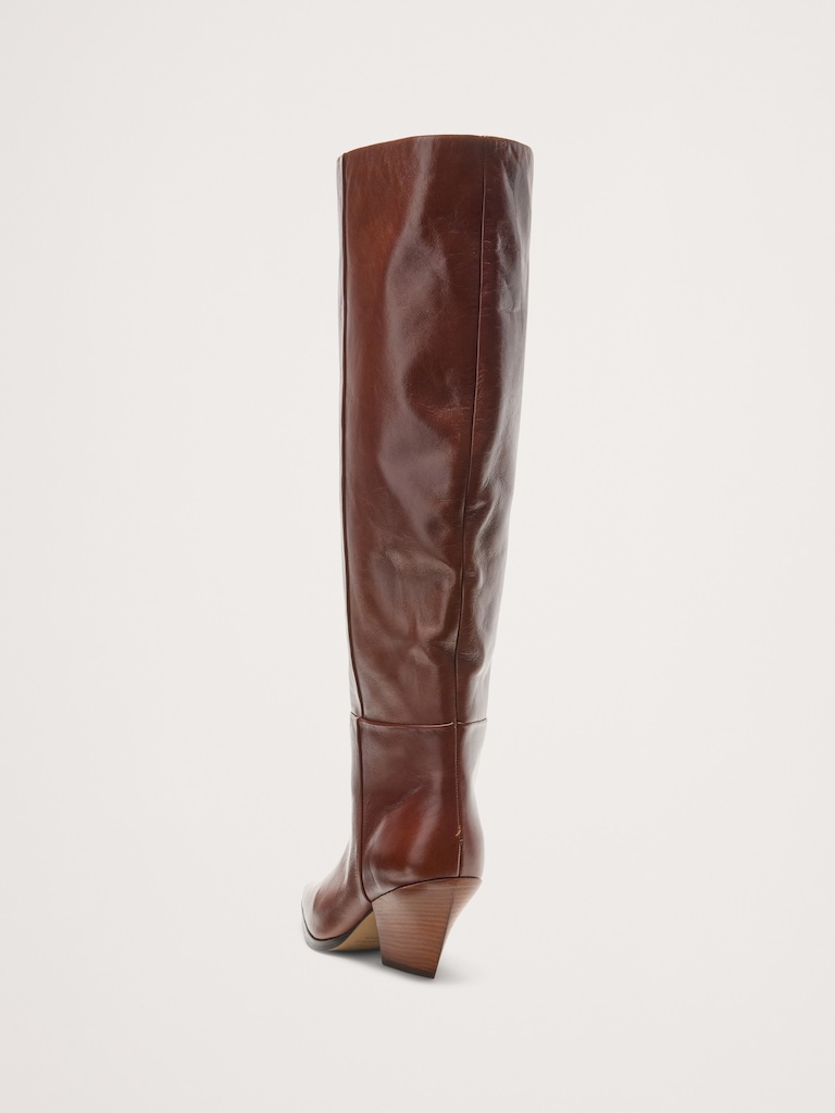 Bottes hauteur genou en cuir italien