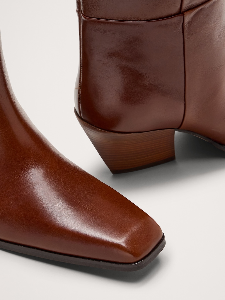 Bottes hauteur genou en cuir italien