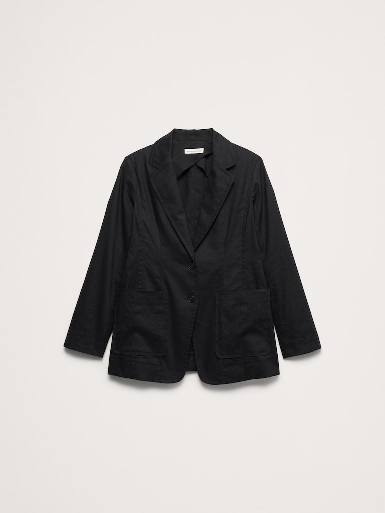 Relaxed Stretch Linen-Viscose Blazer