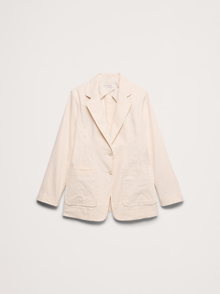 Relaxed Stretch Linen-Viscose Blazer