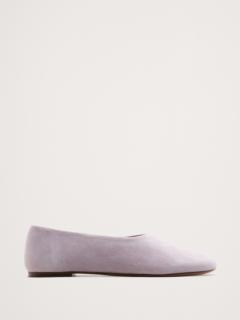 Ballerines en suède italien