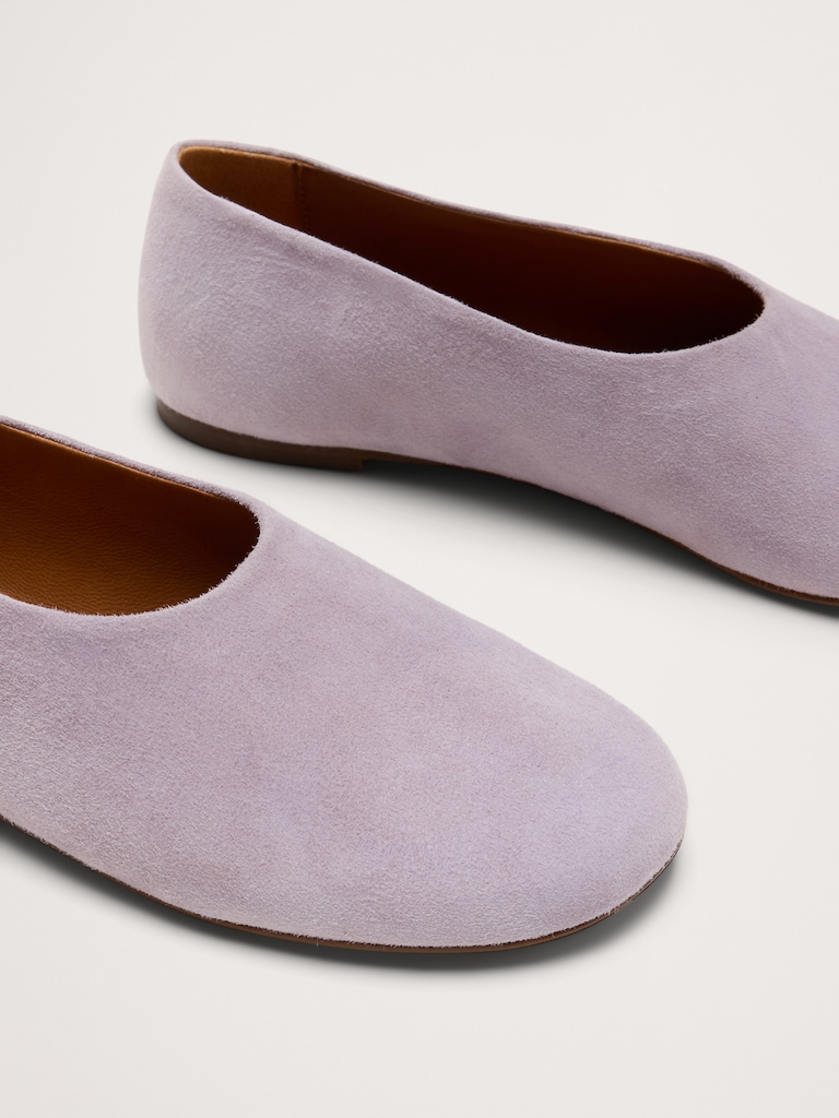 Ballerines en suède italien
