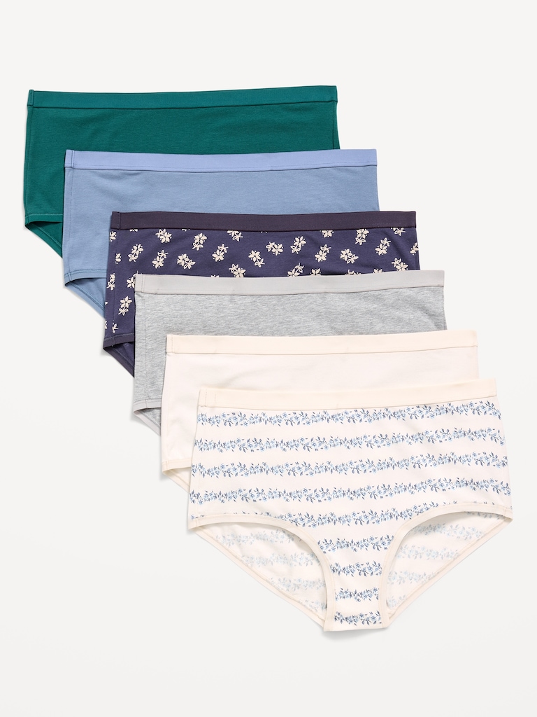 High-Waisted Everyday Brief Cotton Underwear 6-Pack